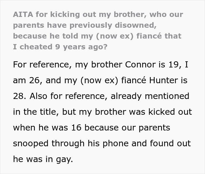 Woman Raised Her Brother After Their Parents Disowned Him, Evicts Him For Spilling Her Secret