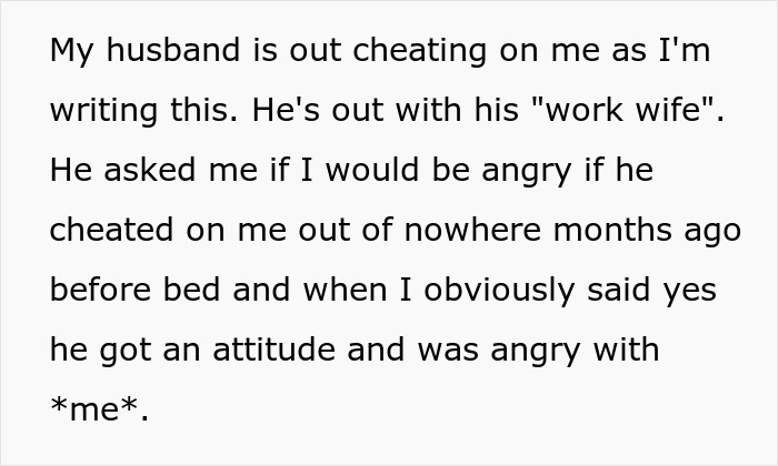 Woman Feels Like “The World’s Biggest Idiot” After Exposing Husband’s Affair With “Work Wife” Woman Feels Like “The World’s Biggest Idiot” After Exposing Husband’s Affair With “Work Wife”