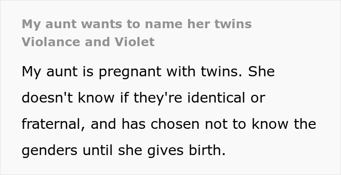 Netizens Horrified By Pregnant Woman&rsquo;s Baby Name Ideas For Twins, Say She Needs To Be Stopped