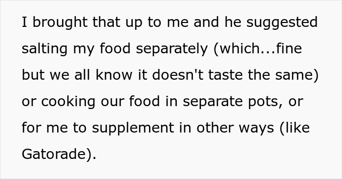 Woman Refuses To Cut Salt From Meals Completely Because Of BF&rsquo;s Blood Pressure, He Turns &ldquo;Salty&rdquo;
