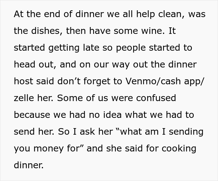 Unexpected Dinner Party Charge Leaves Guests Outraged: &ldquo;I Didn&rsquo;t Do This For Free&rdquo;