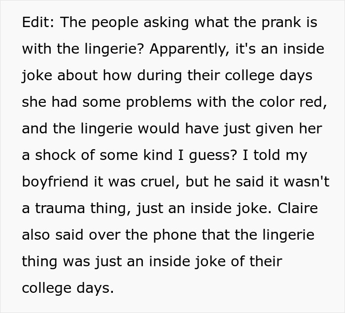 Woman Is Told She&rsquo;s &ldquo;Overreacting And Conservative&rdquo; After Her Reaction To Lingerie Prank