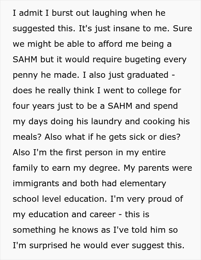 Pregnant Woman Is Asked To Be A Stay-At-Home Mom By Her BF, She Can't Hold Back Laughter Pregnant Woman Is Asked To Be A Stay-At-Home Mom By Her BF, She Can't Hold Back Laughter