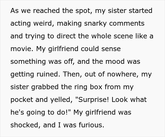 Man Decides To Uninvite Sis From Wedding After She Ruined Proposal With ‘Little Joke’, Drama Ensues Man Decides To Uninvite Sis From Wedding After She Ruined Proposal With ‘Little Joke’, Drama Ensues