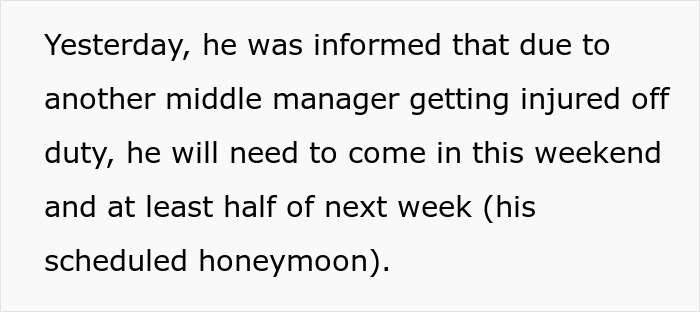 &ldquo;Set The Example&rdquo;: Manager Ordered To Work On His Wedding Day And Honeymoon