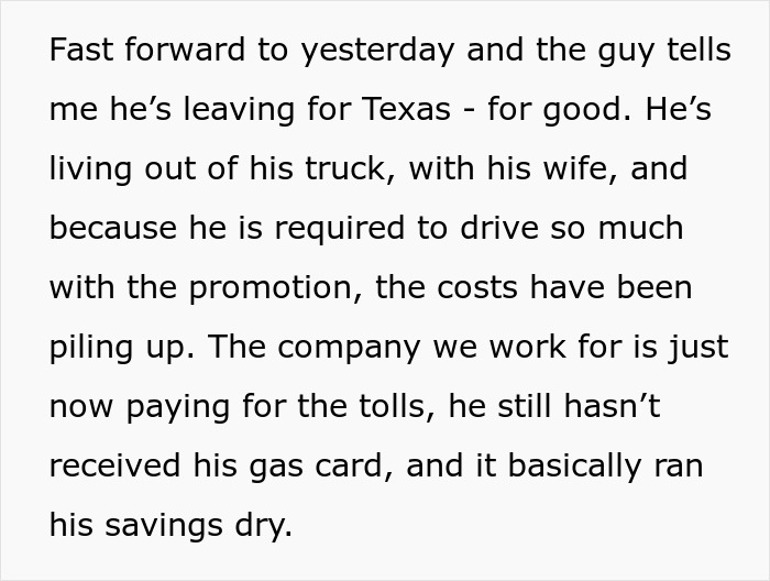 Worker Shocked To Find Out His Supervisor Is Homeless, Lives In His Truck And Earns Less Than Him