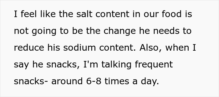 Woman Refuses To Cut Salt From Meals Completely Because Of BF&rsquo;s Blood Pressure, He Turns &ldquo;Salty&rdquo;