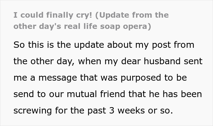 Wife Plans Revenge After She Learns Hubby Is Having An Affair Because He &ldquo;Has Needs&rdquo;