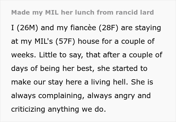 "A Very Rancid Smell Hit Me": Man Gets Revenge On MIL "A Very Rancid Smell Hit Me": Man Gets Revenge On MIL