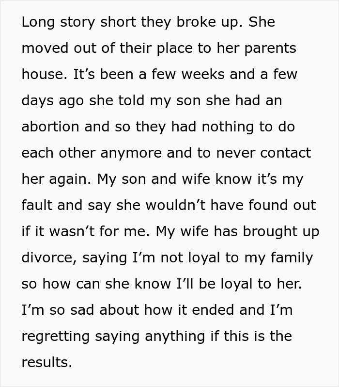 Dad Exposes Son Cheating On His Expecting GF, She Breaks Up With Him And Terminates Her Pregnancy