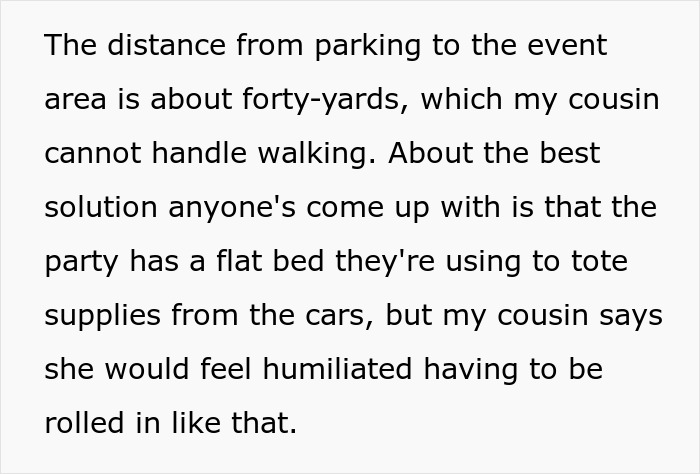“Am I The Jerk For Refusing To Push My Obese Cousin Around In A Wheelchair For A Day?” “Am I The Jerk For Refusing To Push My Obese Cousin Around In A Wheelchair For A Day?”