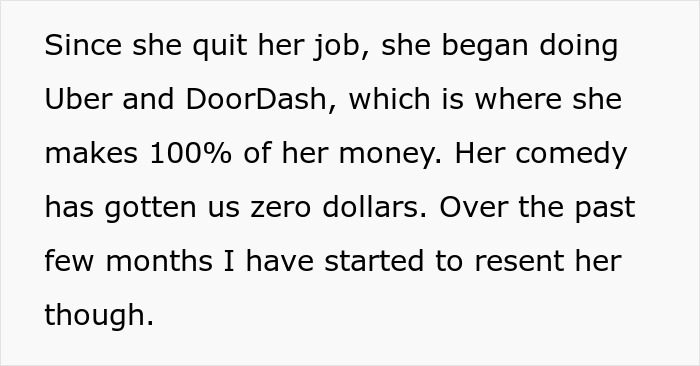 Aspiring Comedian Gets Harsh Truth From BF Who Bears All Expenses After She Quit Her 9-5 Job