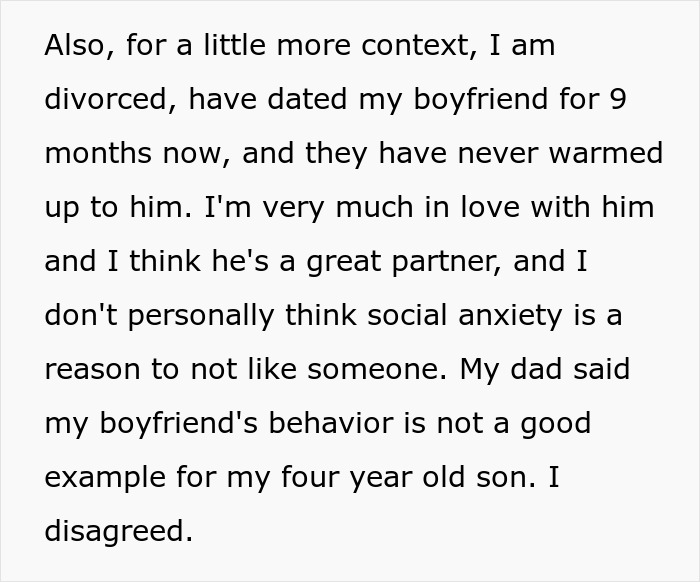 Text about a woman's relationship struggles and her parents disapproving of her boyfriend's influence on her son. Text about a woman's relationship struggles and her parents disapproving of her boyfriend's influence on her son.