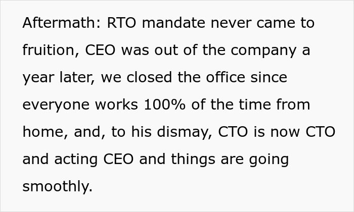 &ldquo;Lead By Example&rdquo;: CEO Forced To Backtrack His Return-To-Office Policy After Malicious Compliance