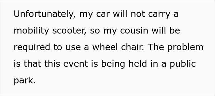 “Am I The Jerk For Refusing To Push My Obese Cousin Around In A Wheelchair For A Day?” “Am I The Jerk For Refusing To Push My Obese Cousin Around In A Wheelchair For A Day?”