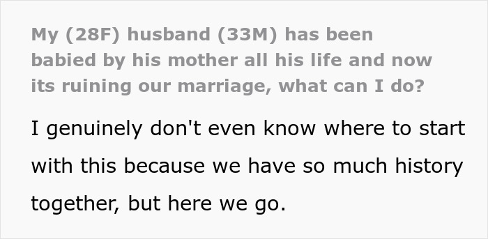 Woman Married To A Mama’s Boy For 10 Years, Finally Reaches Her Breaking Point, Seeks Advice Online Woman Married To A Mama’s Boy For 10 Years, Finally Reaches Her Breaking Point, Seeks Advice Online