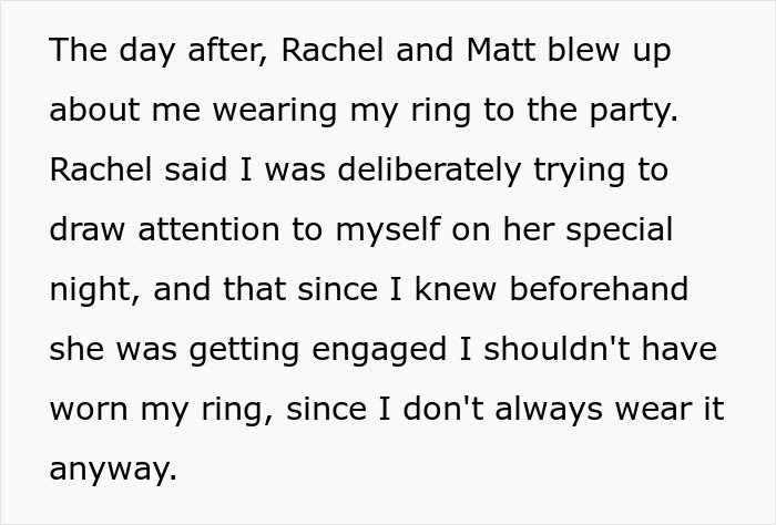 Jealous Stepsister Rages At Woman For Daring To Wear Her Expensive Ring To Her Engagement Jealous Stepsister Rages At Woman For Daring To Wear Her Expensive Ring To Her Engagement