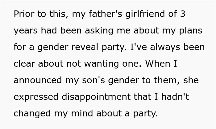 Pregnant Woman 'Spoils' Gender Reveal Party For Guests After Stepmom Throws It Against Her Will Pregnant Woman 'Spoils' Gender Reveal Party For Guests After Stepmom Throws It Against Her Will