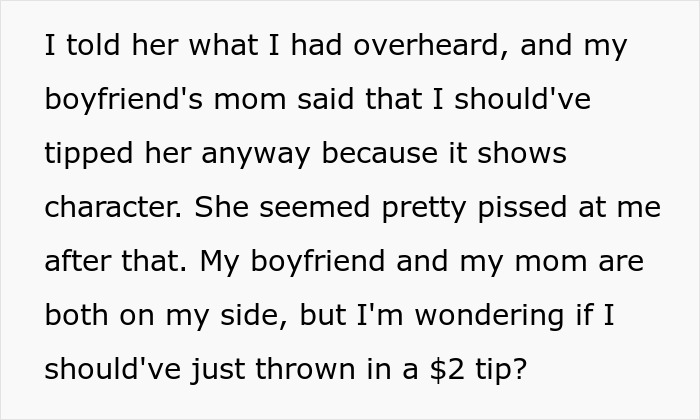 Restaurant Customer Leaves Zero Tip After Accidentally Overhearing What Waitress Said About Her