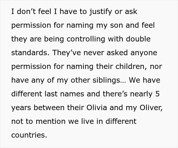 Couple Is Mad That Sis Named Newborn Similar To Their Daughter, She Calls Out Their Double Standards Couple Is Mad That Sis Named Newborn Similar To Their Daughter, She Calls Out Their Double Standards