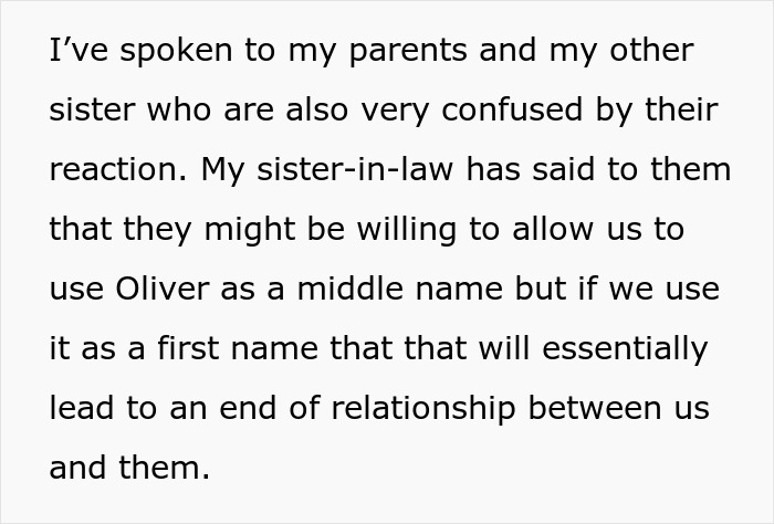 Couple Is Mad That Sis Named Newborn Similar To Their Daughter, She Calls Out Their Double Standards Couple Is Mad That Sis Named Newborn Similar To Their Daughter, She Calls Out Their Double Standards