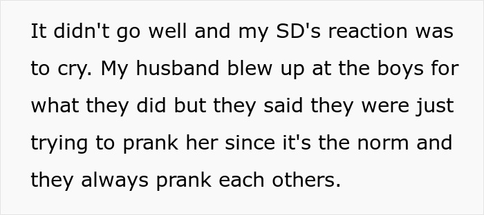 Mom Defends Her Sons’ Birthday Prank Directed At Her Stepdaughter, Folks Online Tear Her To Shreds Mom Defends Her Sons’ Birthday Prank Directed At Her Stepdaughter, Folks Online Tear Her To Shreds