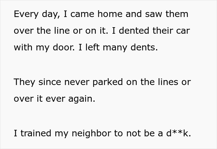 Person Gets Revenge On Neighbor, Makes Sure They Never Park Outside The Lines Again Person Gets Revenge On Neighbor, Makes Sure They Never Park Outside The Lines Again