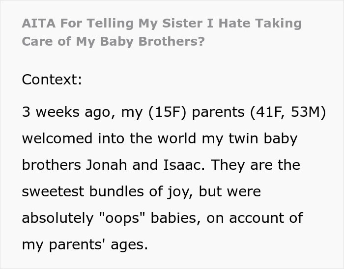 Teen Refuses To Raise Newborn Twin Brothers After Parents Had An &ldquo;Oopsie&rdquo;