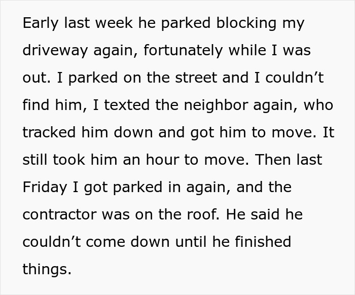 Entitled Contractor Blocks Neighbor&rsquo;s Driveway, Then Demands He Cover The Parking Fine