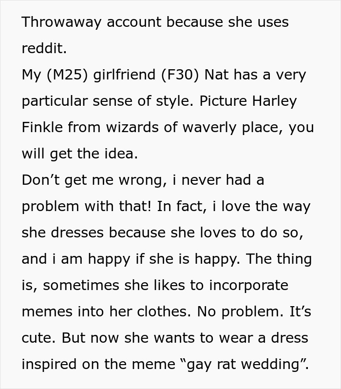 Woman Won't Change Her Mind About Wearing "I Support Gay Rats" Dress To Wedding, Ends Up Single Woman Won't Change Her Mind About Wearing "I Support Gay Rats" Dress To Wedding, Ends Up Single