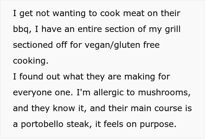 Allergic Person Receives Menu For Upcoming In-Law Dinner Party, Takes It As An Insult