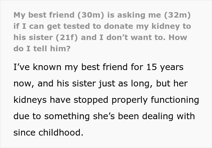 Guy Decides Not To Give Up A Kidney For Best Friend&rsquo;s Sister As She Intentionally Disrespects Him