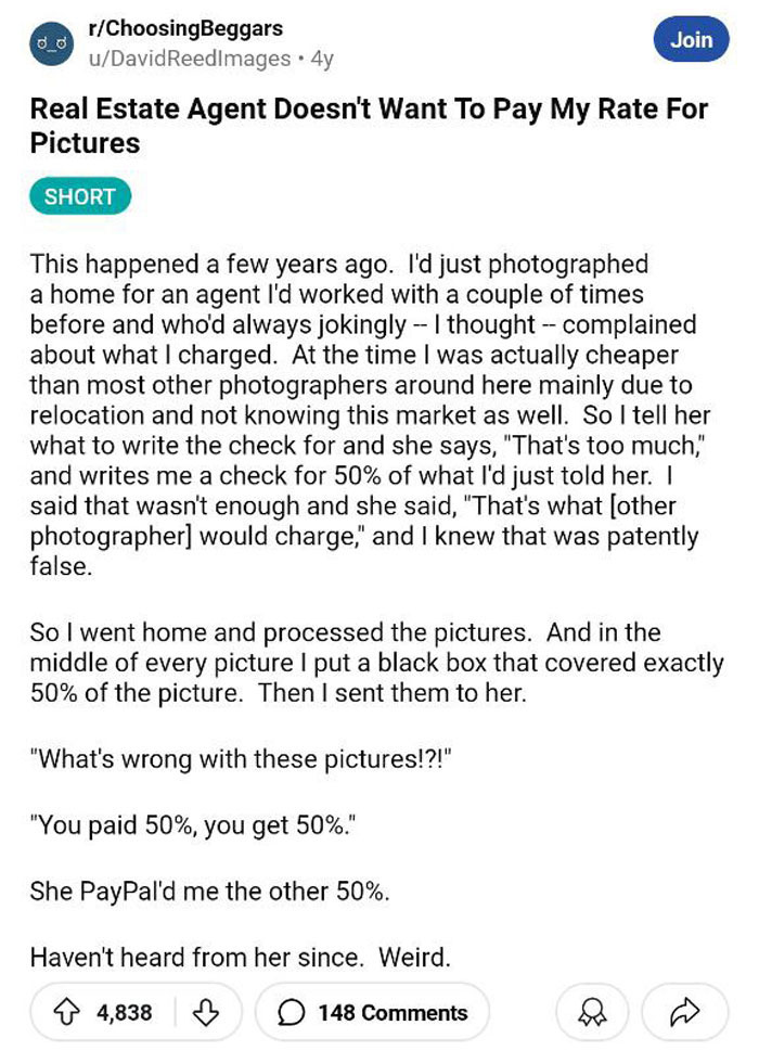 I'd Like To See A Seller Try To Cut Her Commission In Half During The Closing