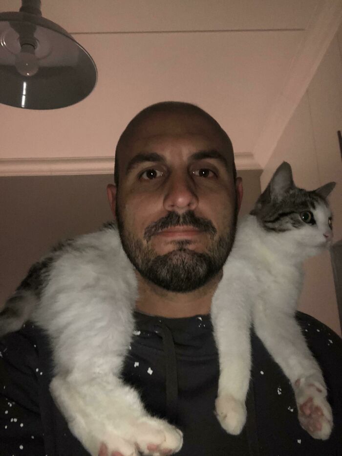 When I Sit Down She Climbs On My Neck And Refuses To Leave. Even When I Stand Up She’s Not Bothered