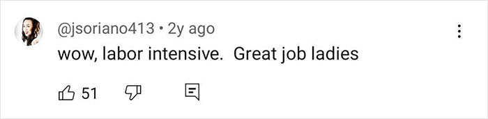 Comment praising the makeup artist's work on covering Claudia Jessie's tattoo, highlighting the labor-intensive effort.