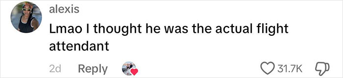 Woman Baffled To See Flight Attendant Is Her Boyfriend After He Got Up To Use The Restroom