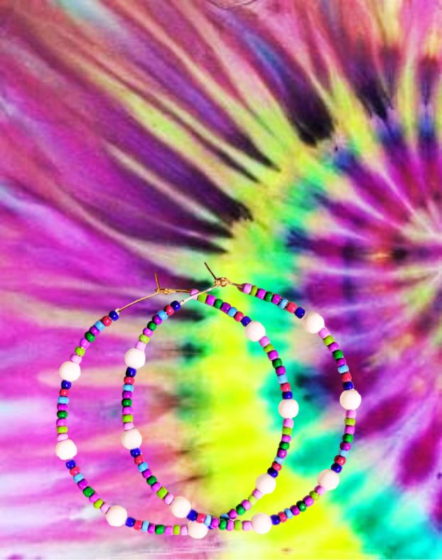 My Handmade Earrings Art On A Collection Of Colorful Tie-Dye Fabrics (25 Pics)