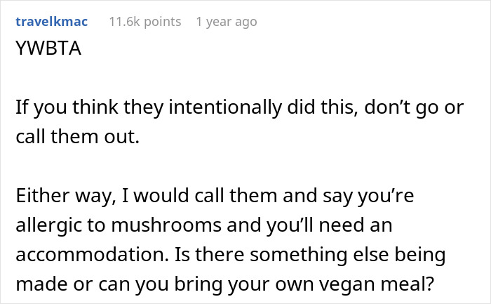 Allergic Person Receives Menu For Upcoming In-Law Dinner Party, Takes It As An Insult