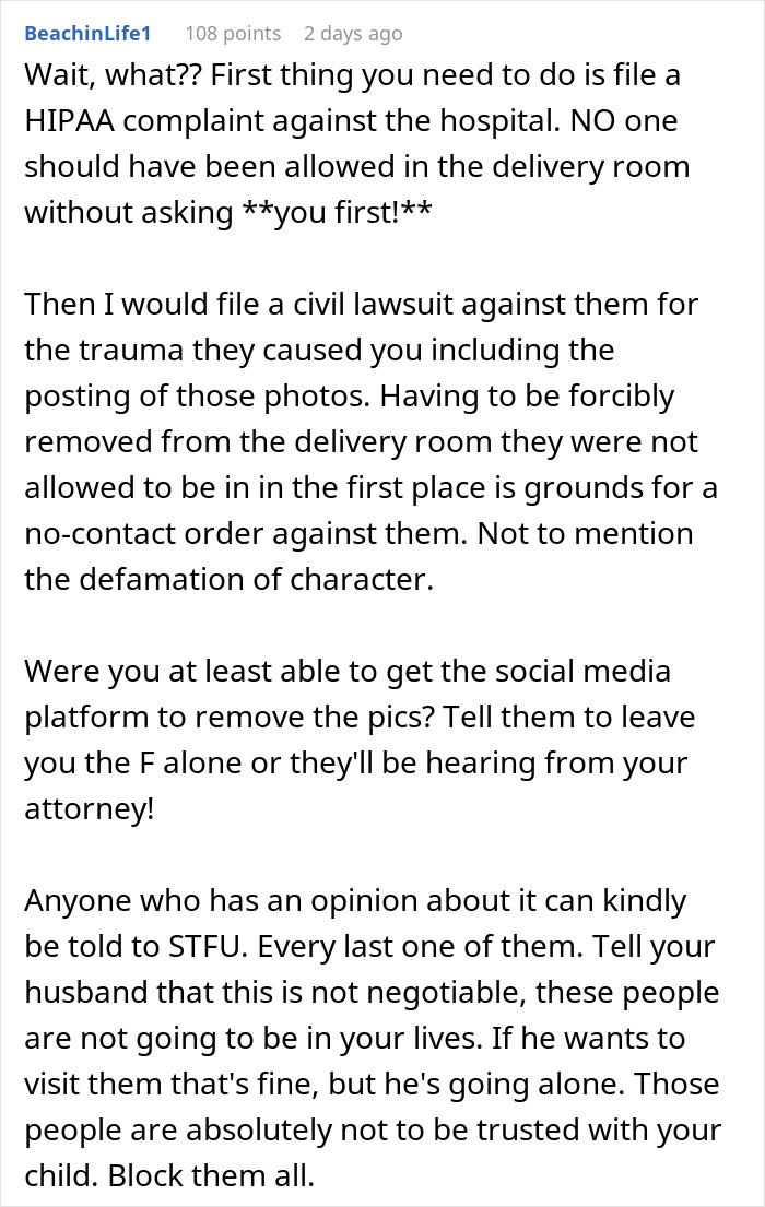 "AITA For Refusing To Let My In-Laws See My Daughter After What They Did During Her Birth?": Mom Shares Story