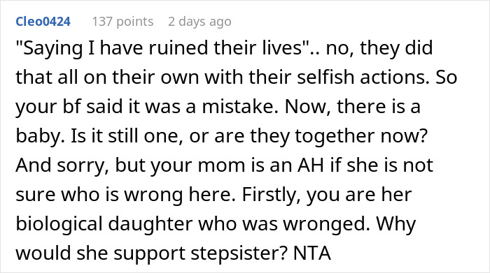 Woman Learns Her Stepsis Is Pregnant From Her BF, Exposes Affair Online That Leads To Family Drama