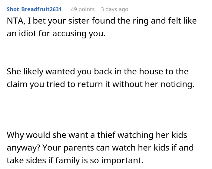 Woman Threatens To Call The Police On &lsquo;Thief&rsquo; Sister, Then Begs Her To Babysit