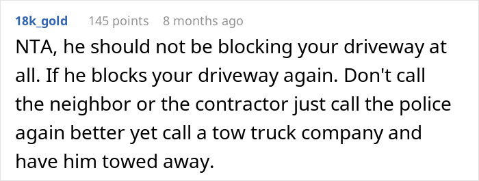 Entitled Contractor Blocks Neighbor&rsquo;s Driveway, Then Demands He Cover The Parking Fine