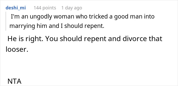 Woman Agrees To Convert If Husband Agrees To Actually Be A Good Christian, Triggers Him