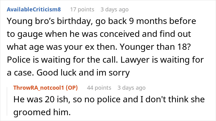 “Two Of The Most Disgusting Humans”: Woman Finds Out Her Little Brother Is Her Fiancé’s Son “Two Of The Most Disgusting Humans”: Woman Finds Out Her Little Brother Is Her Fiancé’s Son