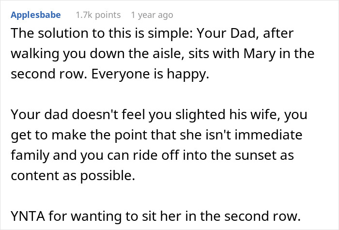 Stepmom Seats Daughter At &ldquo;Leftover Table&rdquo; At Her Wedding, Bride Returns The Favor At Her Ceremony