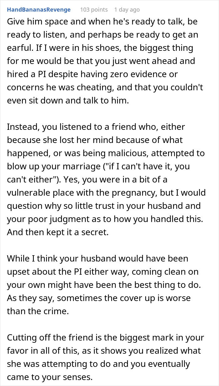 Friend Falsely Convinces Woman Her Husband Is Cheating, She Hires A PI And Lives To Regret It