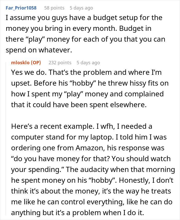 &ldquo;I Don&rsquo;t Understand How Stressed He Gets&rdquo;: Wife Calls Husband Out On His Expensive Hobby
