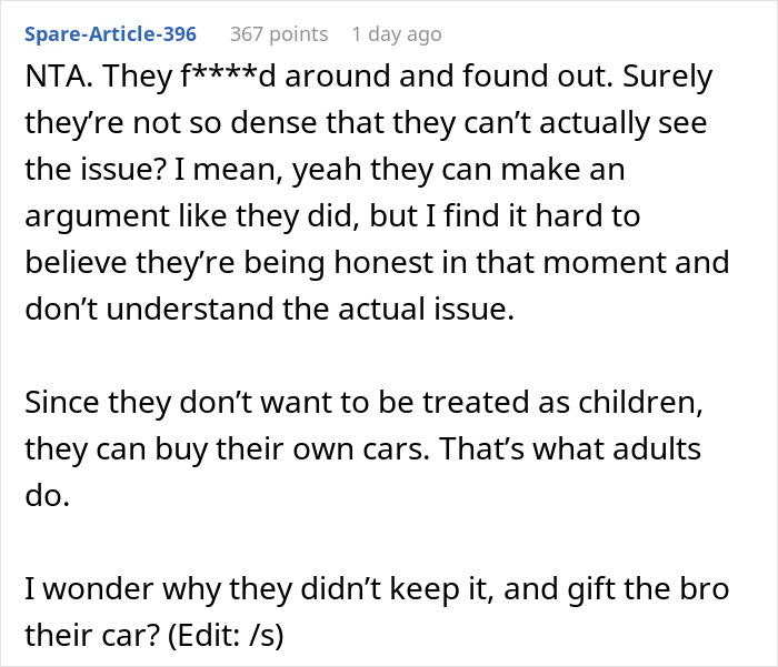 Parents Try To Help "Useless" Son At Their Expense, Brother Refuses To Be A Part Of It Parents Try To Help "Useless" Son At Their Expense, Brother Refuses To Be A Part Of It