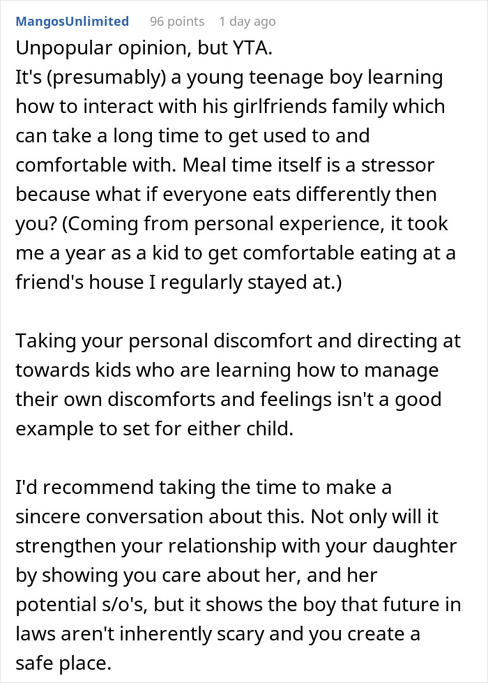 &ldquo;AITA If I Asked My Daughter&rsquo;s Deipnophobic Boyfriend Not To Come Over When We Are Eating?&rdquo;