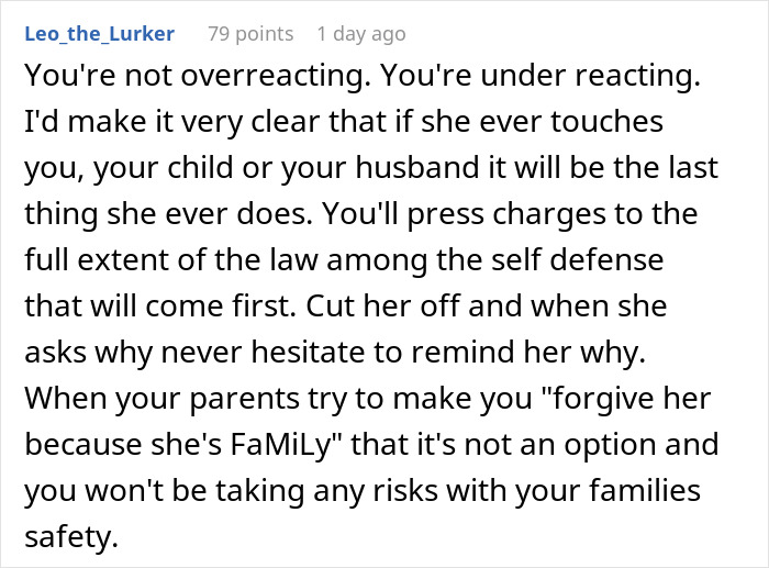 Pregnant Woman Wants Baby To Have No Contact With Aunt After A Comment About Punching Her Belly